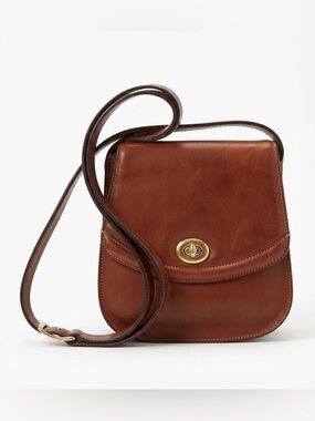 BOSCA OXBLOOD VINTAGE WOMENS FULL GRAIN LEATHER BAG Made in ITALY